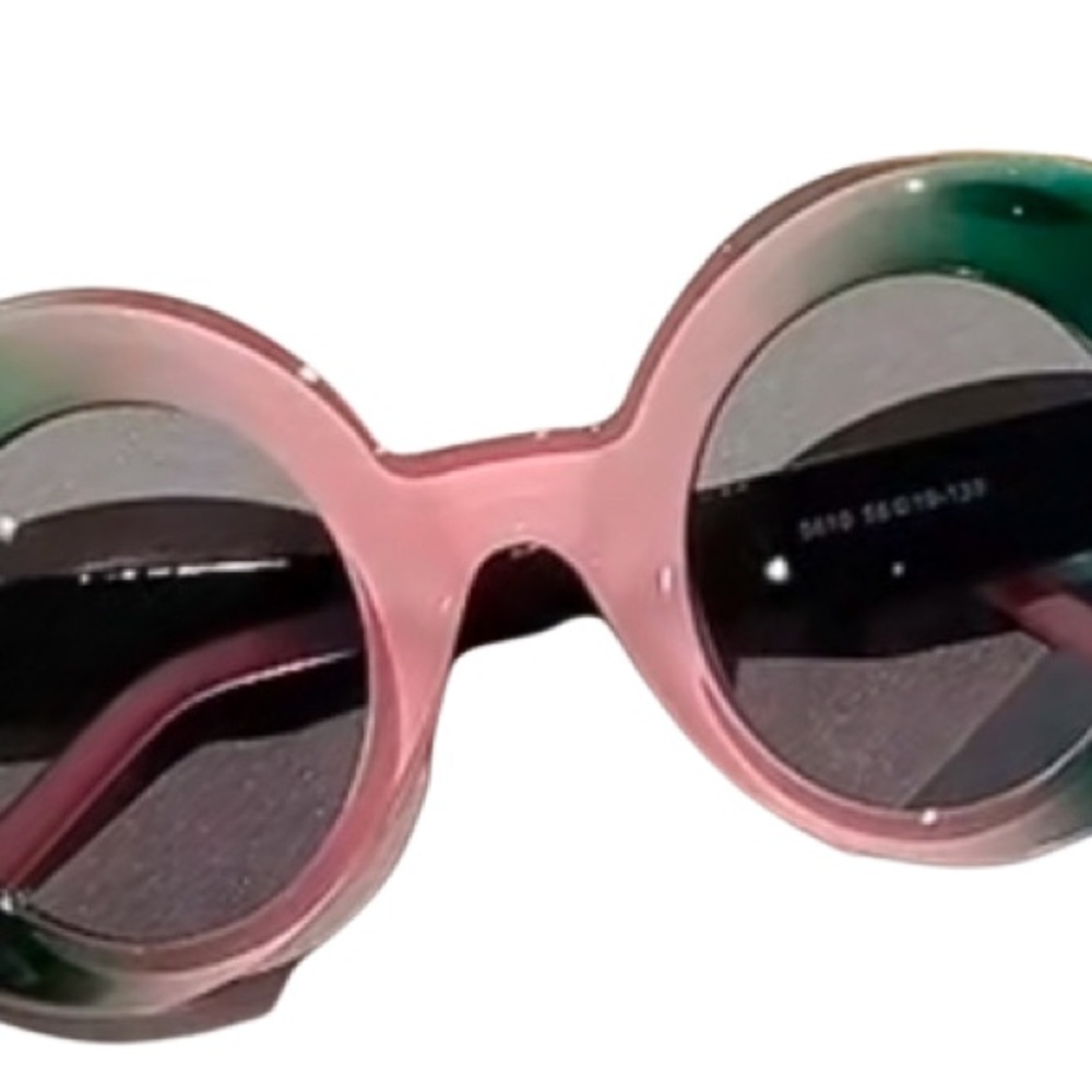 Vintage Pink and Green Round Sunglasses